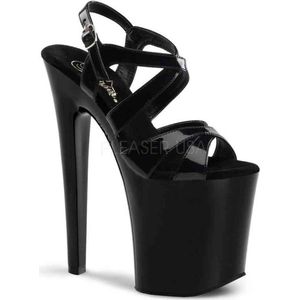 Pleaser - XTREME-872 Sandaal met enkelband, Paaldans schoenen - Paaldans schoenen - 44 Shoes - Zwart