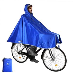 Waterdichte Fietsregenponcho Draagbare Lichtgewicht Regenjas met Kap Fiets Compacte Regencape Herbruikbaar Unisex voor Backpacken Kamperen Buitenshuis,One Size,Blauw