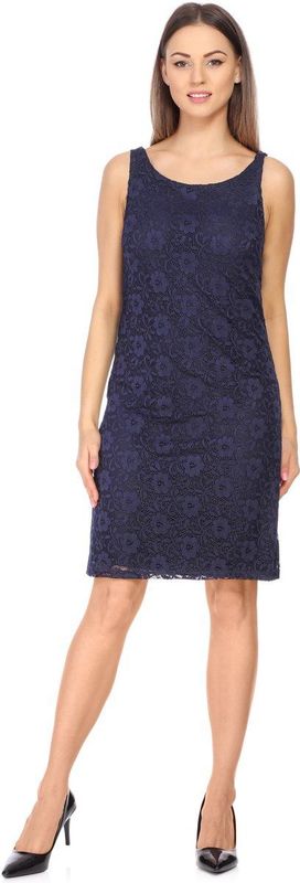 Bellivalini Damesjurk - Knielange Kanten – Jurk �– Feestelijke – Zomerjurk – Donkerblauw – S - BLV-BLV50-261-DR