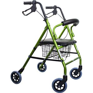 Clinicalfy Turia - Rollator - Opvouwbaar - Handremmen - 4 wielen - Zitting en rugleuning