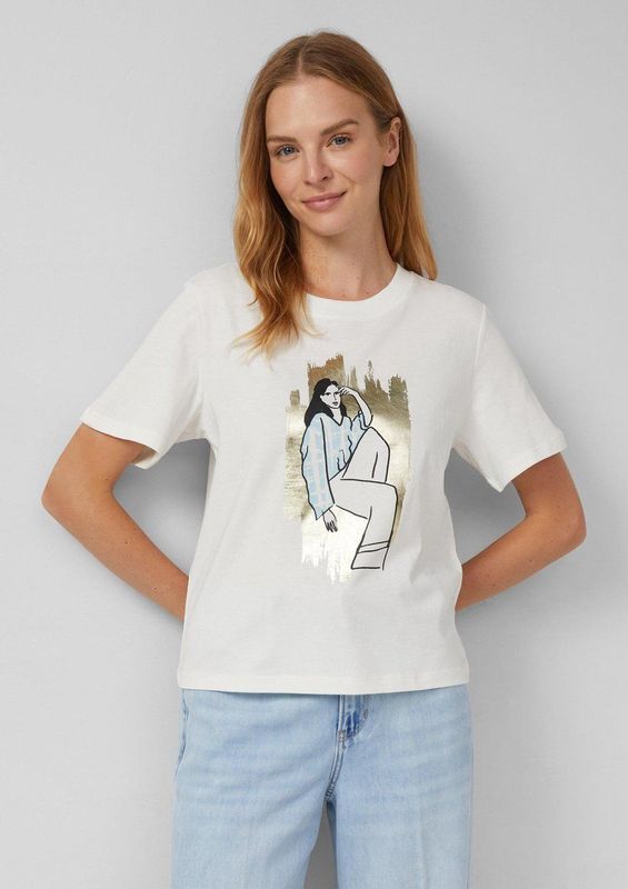 s.Oliver - T-Shirt - Casual Basic - Met Foliedruk