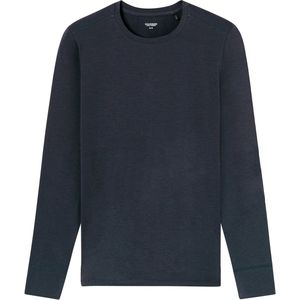 Schiesser Heren lange mouwen lang onderhemd casual warm basislaag shirt, Nachtblauw 181914, 4