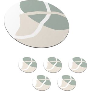 Onderzetters voor glazen - Rond - Minimalisme - Pastel - Design - 10x10 cm - Glasonderzetters - 6 stuks