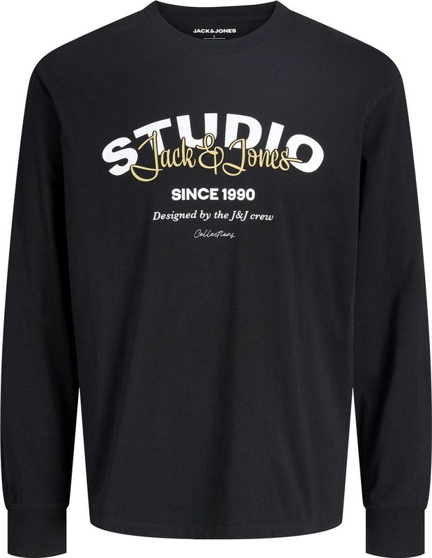 Jack & Jones - Jjyuki Tee Ls Crew Neck - T-shirt - Zwart