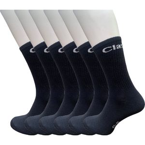 Classinn Crew inn plain geribbelde sokken katoen 12 Paar zwart Maat 39-42 met logo