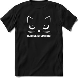 Huidige Stemming - Katten T-Shirt Kleding Cadeau | Dames - Heren - Unisex | Kat / Dieren shirt | Grappig Verjaardag kado | Tshirt Met Print | - Zwart - S