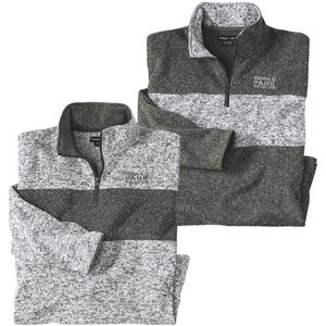 ATLAS FOR MEN - Set van 2 gemêleerde sweaters Rockies - Heren - Verkrijgbaar in grote maten - 4XL