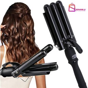 Keramische Krultang - Hair Waver - 3 Rollers - LCD Display - Waving Machine