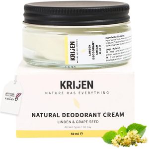 Krijen Lindenbloesem Deo-Crème – Aluminiumvrij & Vegan Deodorant voor Gevoelige Huid – Tegen Zweet & Geurtjes – Voor Vrouwen & Mannen – 50 ml