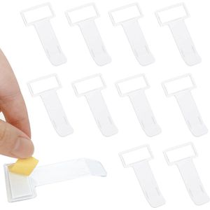 Thelau - 10 stuks parkeerkaarthouder voor op de voorruit - Zelfklevend - Transparant - Tickethouder voor auto - Plastic clip - Voorruitbescherming