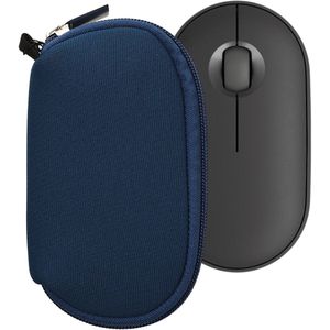 kwmobile computermuis hoes geschikt voor Logitech Pebble Mouse 2 M350s / M350 hoesje - Muis beschermhoes met rits - Mouse case van neopreen in marineblauw