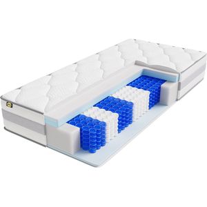 HOMAVO Matras 140x190, H3 gemiddelde hardheid, Luxe binnenveringsmatras, Orthopedisch 7-zone, Hoogte 25 cm, OEKO gecertificeerd, Anti-allergeen,Rugontlastende matrassen voor kinderen en volwassenen.