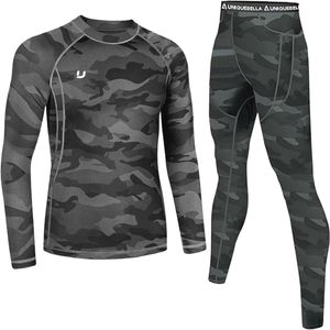 Thermisch ondergoed voor heren met fleece, lange mouwen en lange onderbroek, sneldrogend