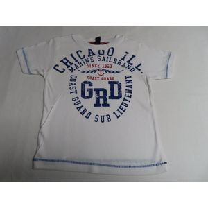 T shirt - Korte mouwen - Jongens - Wit , royal blauw - 3 jaar 98