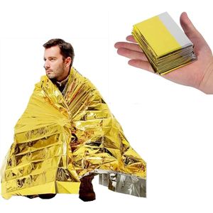 Emergency Mylar Thermal Blanket – Gold Foil Survival Space Blanket – for Outdoor, Camping, Hiking & First Aid Kits (1 Pack)