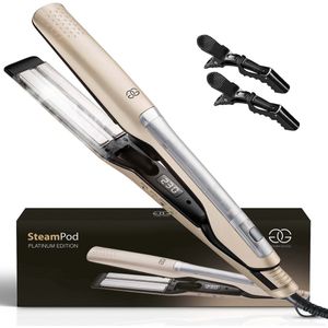 Golden Goods - Steampod - Professionele Stoom Stijltang - 2 in 1 - Incl. Haarclips