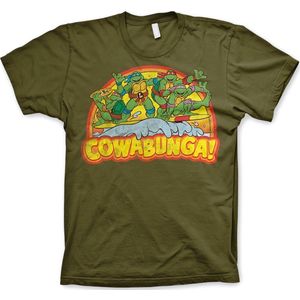 Teenage Mutant Ninja Turtles TMNT Cowabunga T-Shirt Olive-S