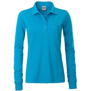 James and Nicholson Dames/dames Werkkleding Lange Mouwen Zak Polo (Turquoise)