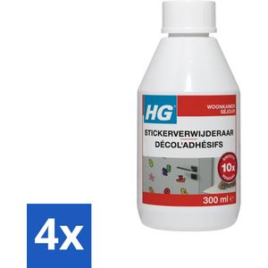 HG - Stickerverwijderaar - Meest Effectief - Verwijdert Eenvoudig - 300 ml - Voordeelverpakking - 4 stuks
