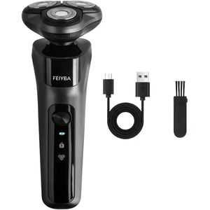 3koppen FEIYBA Scheerapparaat - Usb Oplaadbare Gezicht/Baardtrimmer + Body Shaver - Voor perfecte Lichaamshaar verzorging voor Dames en Heren - Kleur: Zwart
