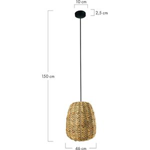 DKNC - Hanglamp Benjamin - Waterhyacinth - 46x46x50cm - Natuurlijk