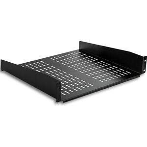2U Universele Geventileerde Rack Mount Cantilever Shelf - Capaciteit 23kg - Diepte 40cm - Zwart