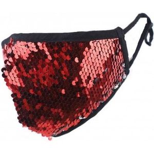 Mondkapje Paillets Rood