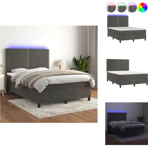 vidaXL Bed - Luxe - Boxspring - 140 x 200 cm - LED - Bed