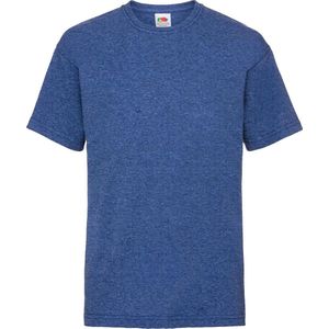 Fruit Of The Loom Kinder Unisex Valueweight T-shirt Korte Mouwen (2 stuks) (Retro Heather Royaal Blauw)