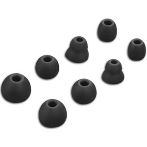 Allecto Plus - Siliconen oordopjes voor in-ear koptelefoon - compatibel met Powerbeats Pro/3/4 - 4 maten - zwart