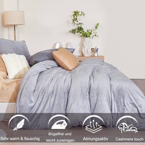 Super warm fleece dekbedovertrek - onderhoudsarm - 1 stuk - 200x200 cm