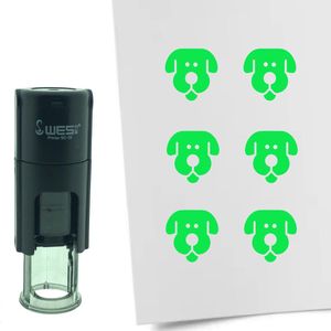 CombiCraft Stempel Hond 10mm rond - groene inkt