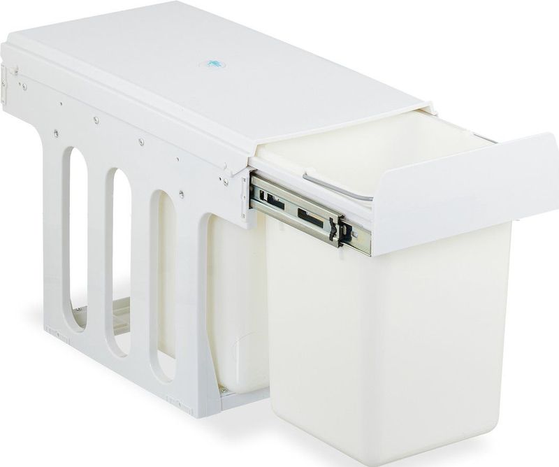 Inbouw Prullenbak - Wit - 2 Vakken - 2x 8 Liter - Keukenkast Vuilnisbak