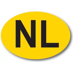 NL Sticker Geel Zwart - Set van 3