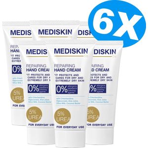 Mediskin Repairing Hand Cream - Handcrème Voordeelverpakking - Hand Crème Zeer Droge & Beschadigde Handen - 5% Ureum & Aloë Vera - 6 x 75ml