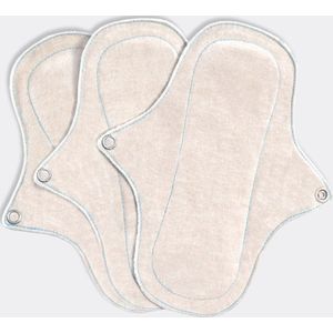 Eco Femme wasbare Inlegkruisjes 3 stuks (met pul) - 100% biologisch katoen - Wit