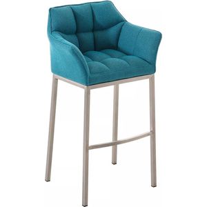 In And OutdoorMatch Barkruk Ethelyn - Blauw - Met rugleuning en armleuning - Ergonomisch - Set van 1 - Deluxe