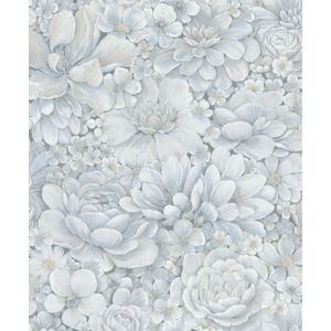 Botanica - Behang Bloemen - Behang - Vliesbehang - Wallpaper - Blauw - 0,53 x 10,05 M.