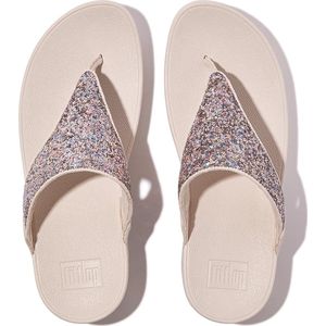 FitFlop - Lulu Multi-Tonal Glitter Toe-Post Sandals - Nude Rose Mix - Polyester Bovenkant - Microwobbleboard Middenzool