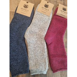 3 Paar - Alpaca Wollen Sokken - Maat 38-42 - Wintersokken - Huissokken - Wandelsokken - Vrijetijdsokken