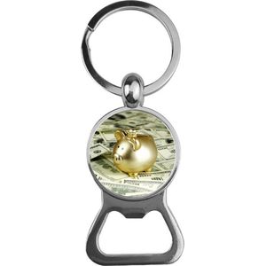 Bieropener Glas - Goud Spaarvarken