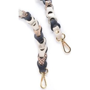 Tassenriem/Bag Strap/Telefoonkoord Gevlochten Leer SMALL - Metallic Snake