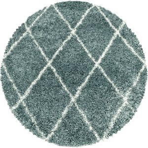 Tapijtenloods Harmony Soft Shaggy Rond Hoogpolig Vloerkleed Blauw / Turquoise- 80 CM ROND