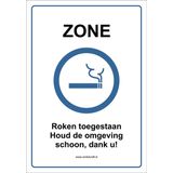 CombiCraft bord Zone, Roken toegestaan - 21x30cm