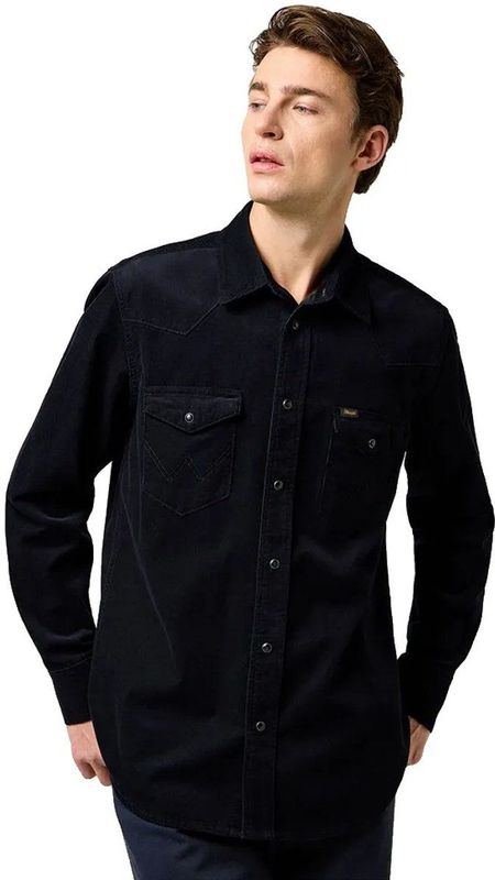 Western - Cord Shirt - Zwart - Casual Overhemd