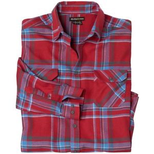 ATLAS FOR MEN - Authentiek geruit flanellen overhemd - Heren - Verkrijgbaar in grote maten - 3XL