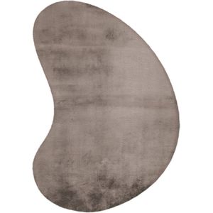 CleanWalk - Vloerkleed - Heat Karpet - Kidneyvorm - Hoogpolig - 160 x 230 cm - Katoenen backing - 39 mm hoog - Taupe