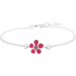 Yep! Armband Bloem En Zirkonia 13 + 2 cm - Zilver