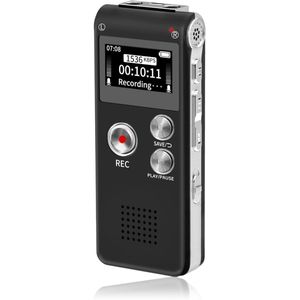 32GB digitale spraakrecorder (Dictafoon), oplaadbare USB, 30 uur continu gebruik, digitale audio en mp3-speler, voor vergaderingen/interviews/lezingen/klasse (zwart)