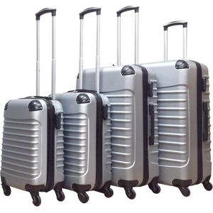 Kofferset Quadrant Travelerz 4-delig ABS - Zilver